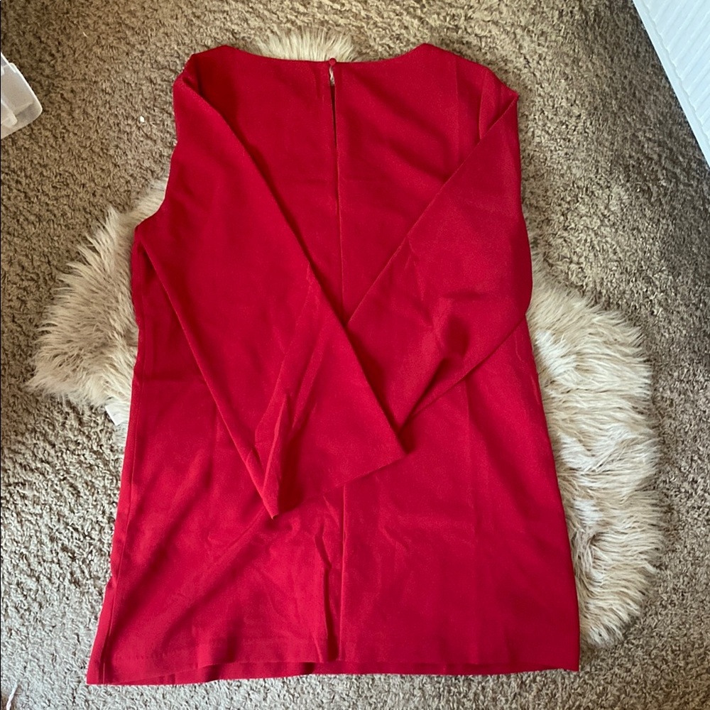 Red Long Sleeve Dress - Picture 3 of 3